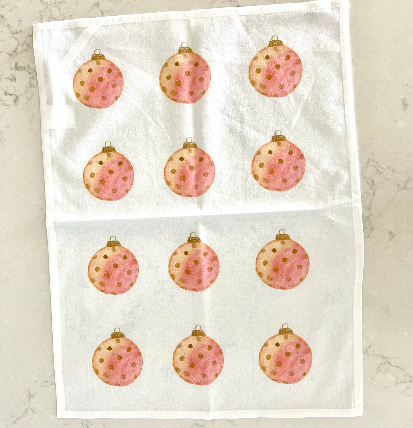 Ornament Watercolor  Tea Towel