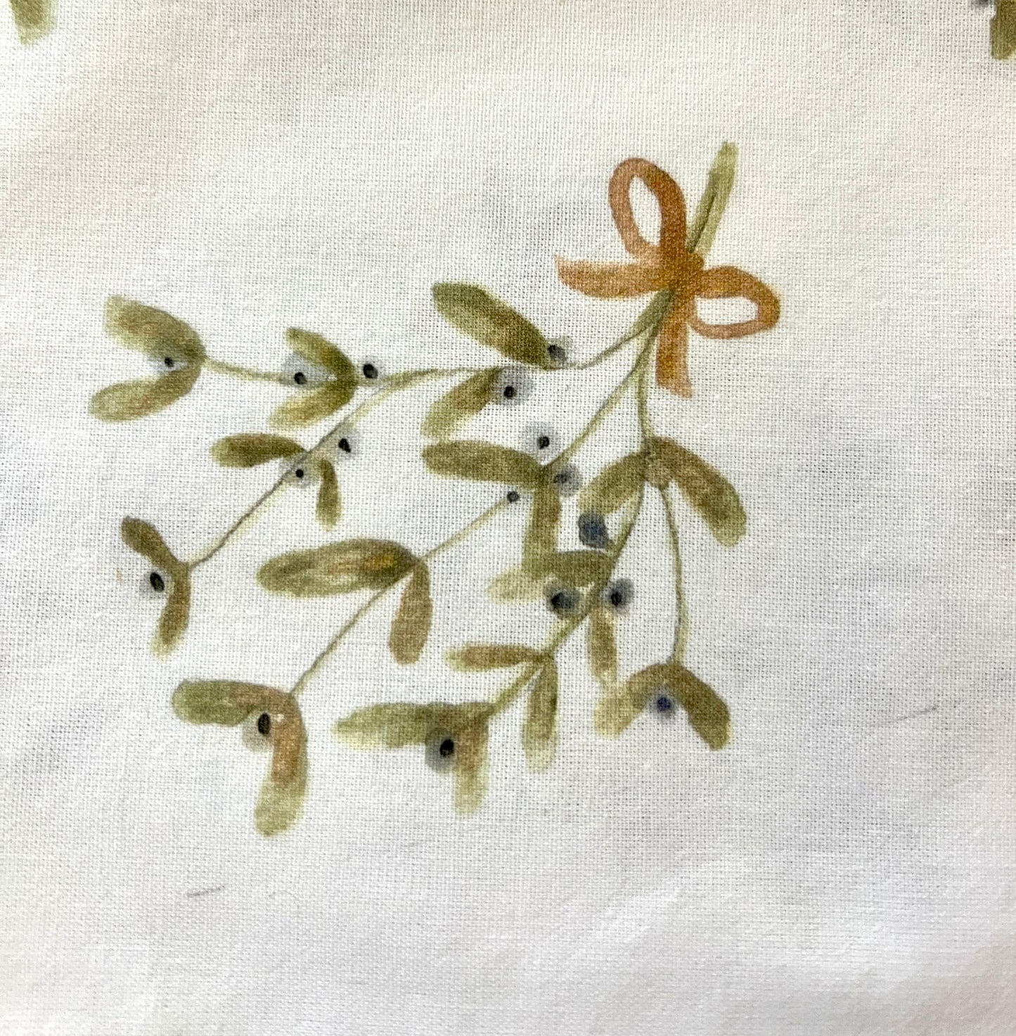 Mistletoe Watercolor Tea Towel