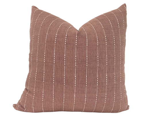 Hannah 2 Light Brown Striped Pillow Cover